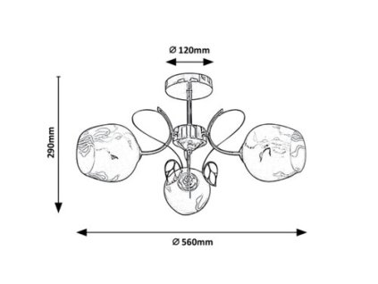 Rabalux Fauna 5098 - E27 3x MAX 40 - zlatá