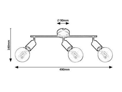 Rabalux Lamar 3988 - E27 3x MAX 40 - matná čierna