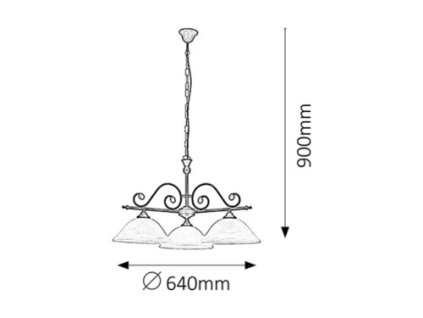 Rabalux Dorothea 7773 - E27 3x MAX 60 - matná čierna