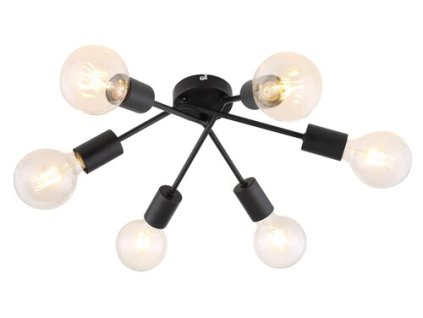 Rabalux Lamar 3990 - E27 6x MAX 40 - matná čierna