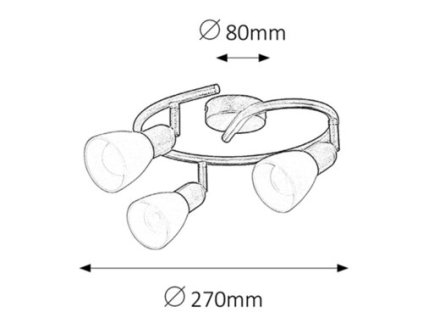 Rabalux Soma 6593 - E14 3x MAX 40 - antická hnedá