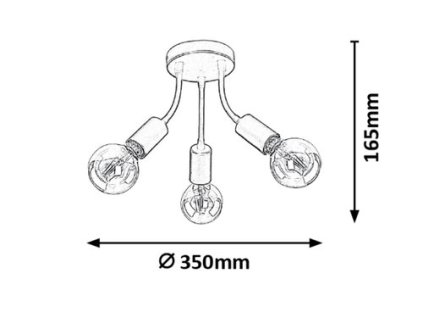 Rabalux Almus 6808 - E27 3x MAX 60 - čierna