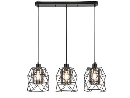 Rabalux Emrys 72113 - E27 3x MAX 40 - matná čierna