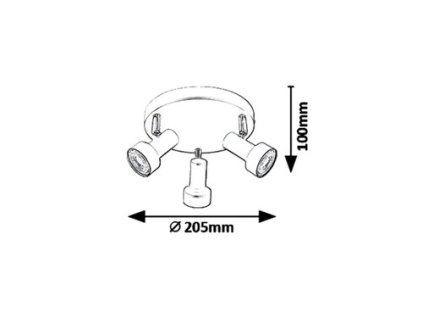 Rabalux Konrad 5324 - GU10 3x MAX 50 - čierna