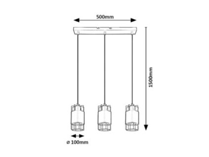 Rabalux Dimitri 3126 - E27 3x MAX 40 - čierna