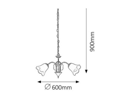 Rabalux Rafaella 7233 - E14 3x MAX 40 - zlatá