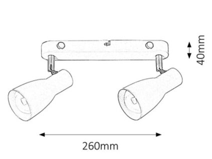 Rabalux Ebony 6027 - E27 2x MAX 20 - biela