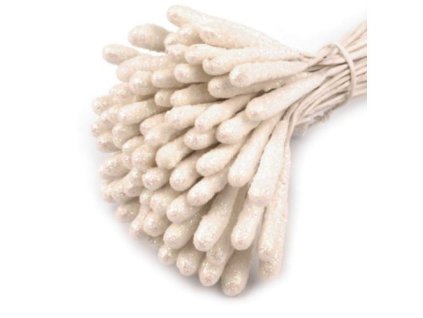 pestíky s glitry bílá