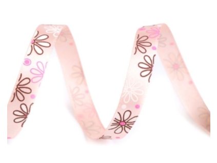růžová stuha s květy