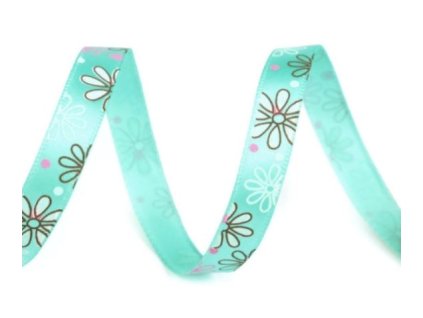 tyrkys. stuha s květy