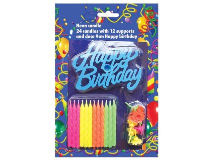 24 svíček s happy birth.