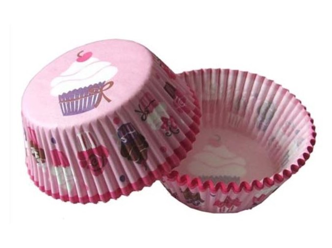 košíčky růžové s dortíky