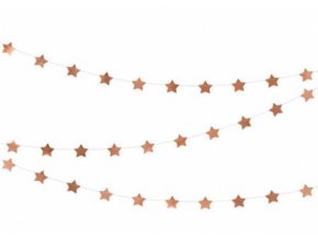 girlanda hvězdičky rosegold