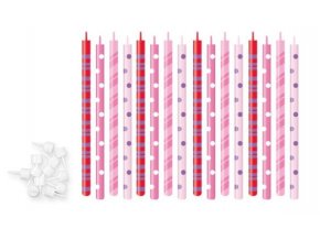 svíčky s puntíky růžové