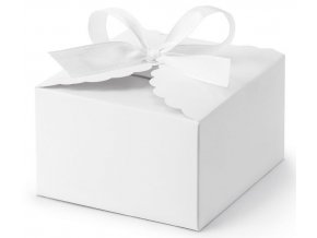 svatební krabička bílá s mašlí