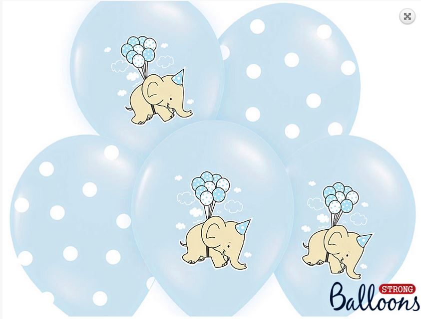 Balónky modré slon 6 ks