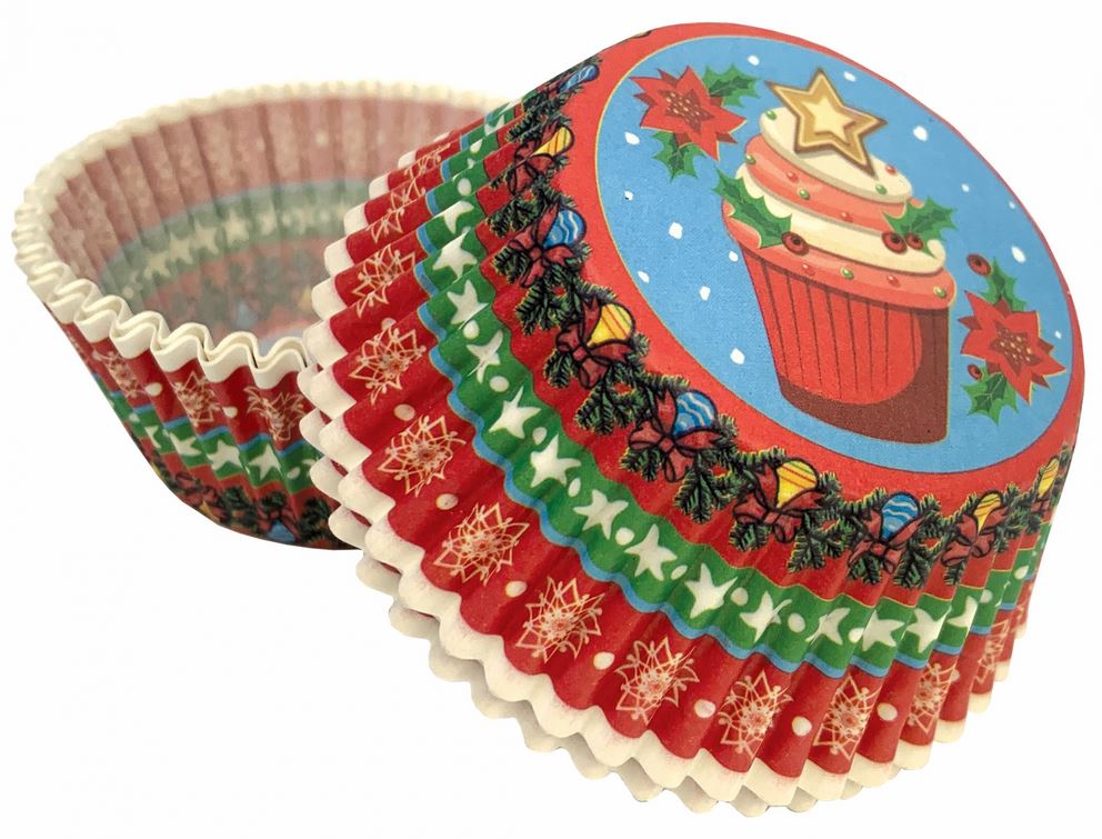 Košíčky na muffiny vánoční retro 50 ks