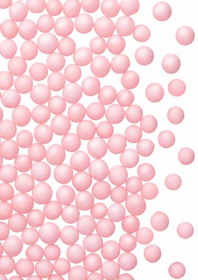 Cukrové perly 4 mm růžové 50 g