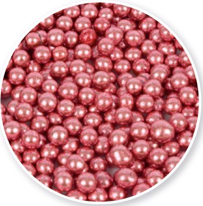 Cukrové perly růžové metalické 50 g