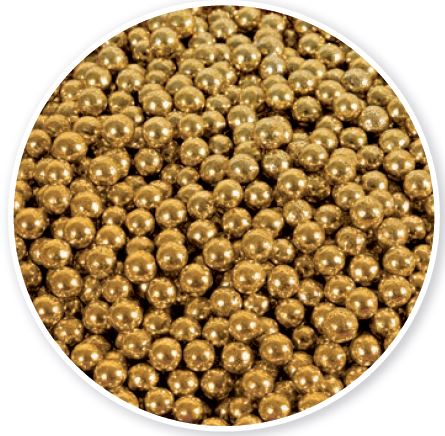 Cukrové perly 6 mm zlaté 50 g
