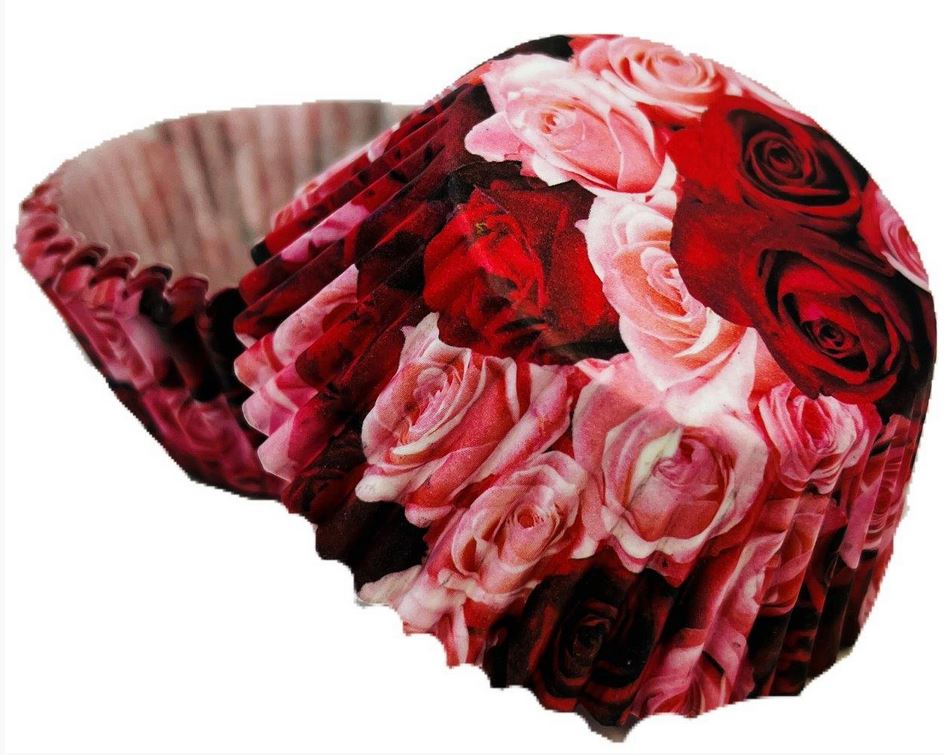 Košíčky na muffiny s růžemi dvou barev 50 ks
