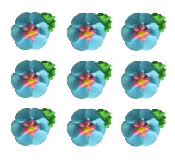 Velké modré květy 9 ks