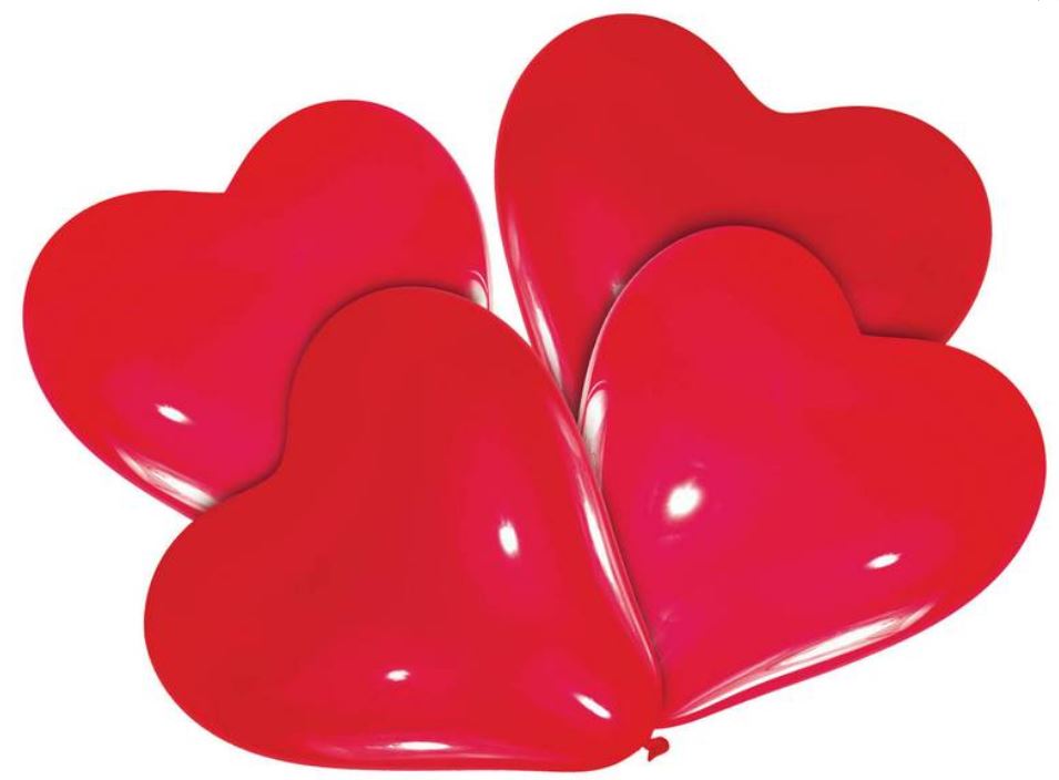 Balónky červená srdce 7 ks