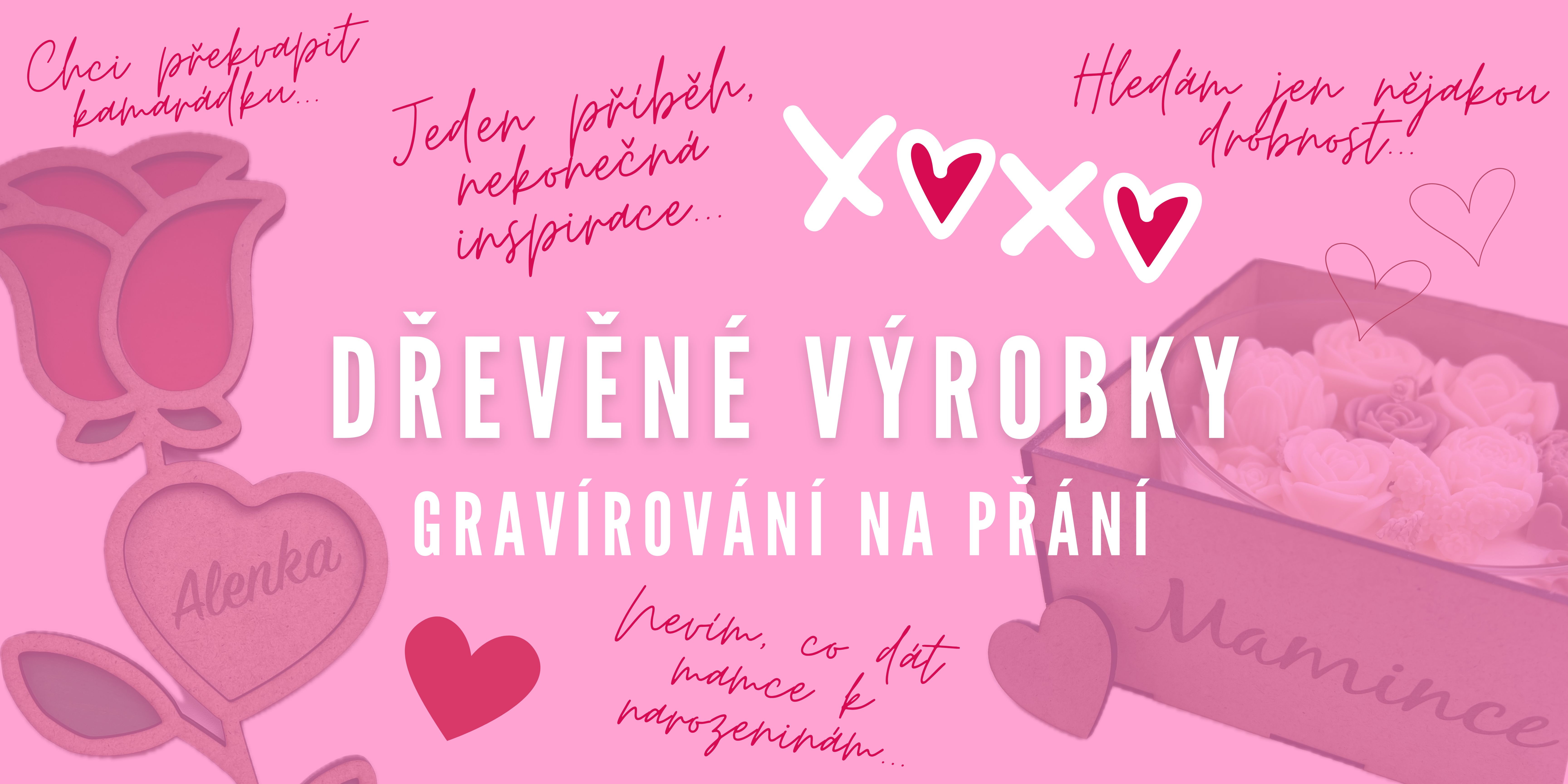 Dřevěné dekorace, gravírovaní