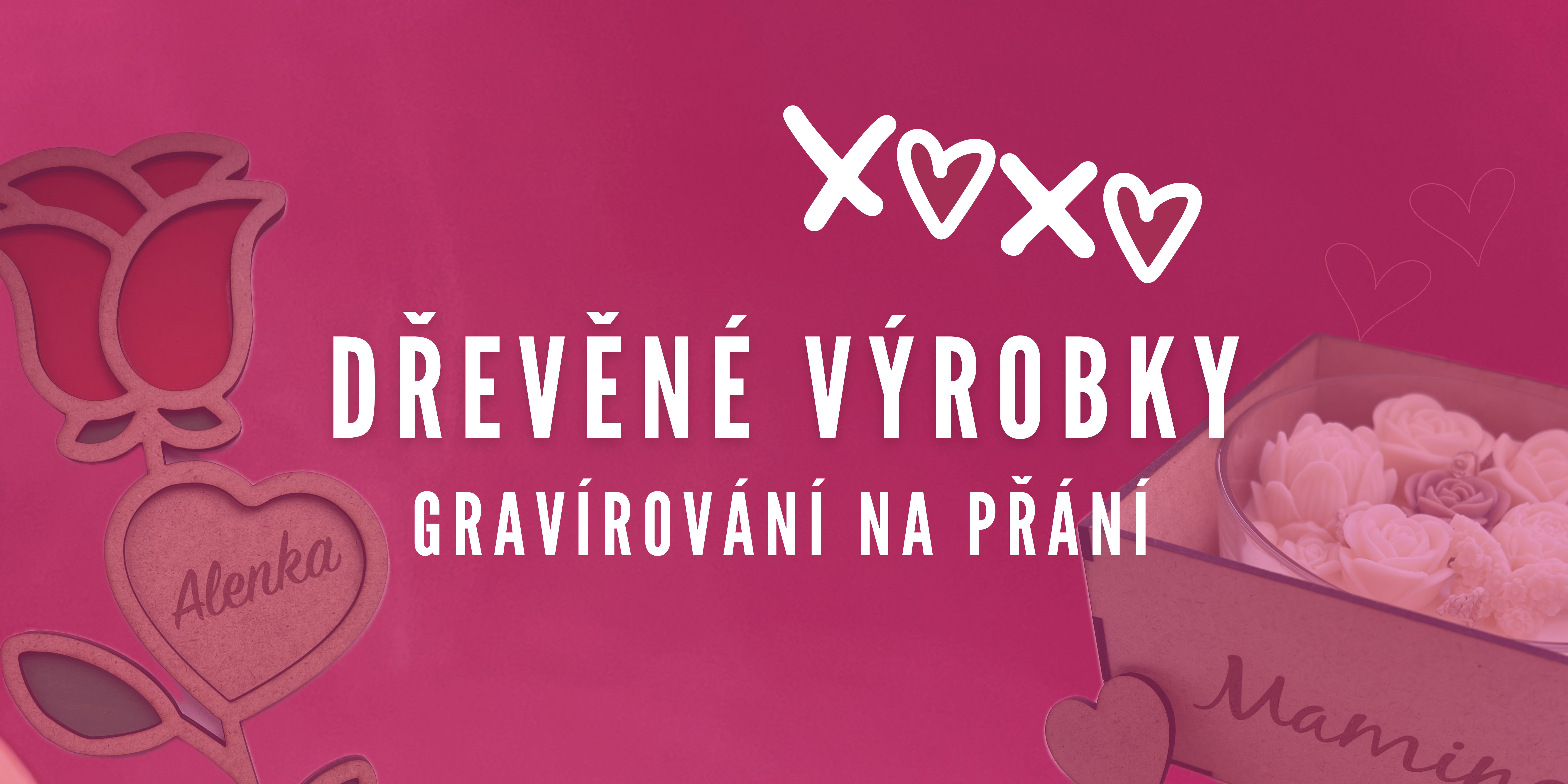 Dřevěné dekorace, gravírovaní
