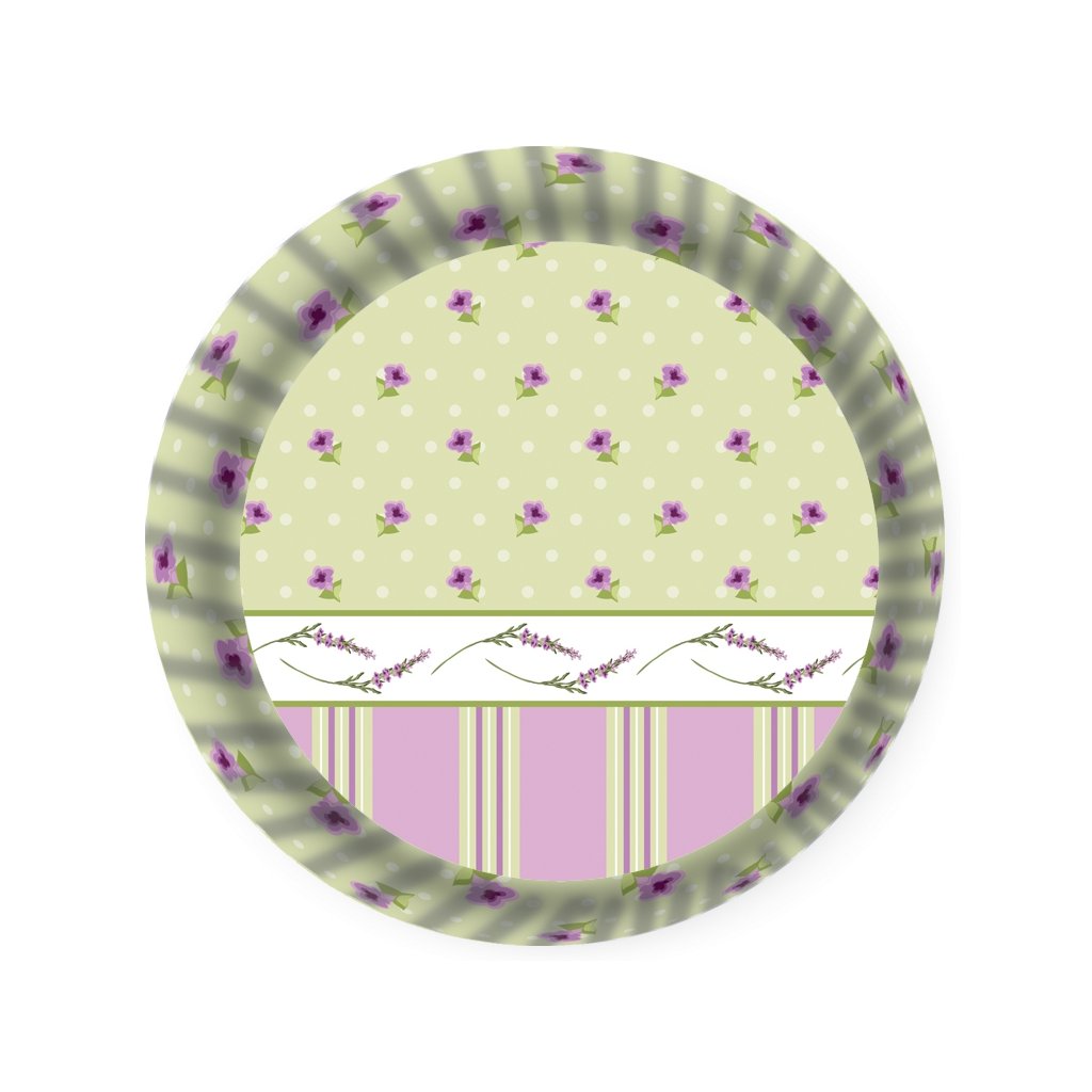 Alvarak košíčky na muffiny Zeleno-fialové s květinami (50 ks) /D_MUF-216