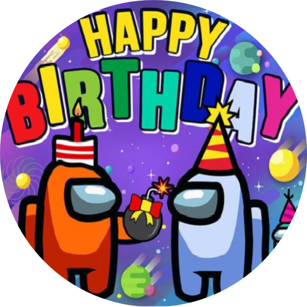 Jedlý papír AMONG US - HAPPY BIRTHDAY