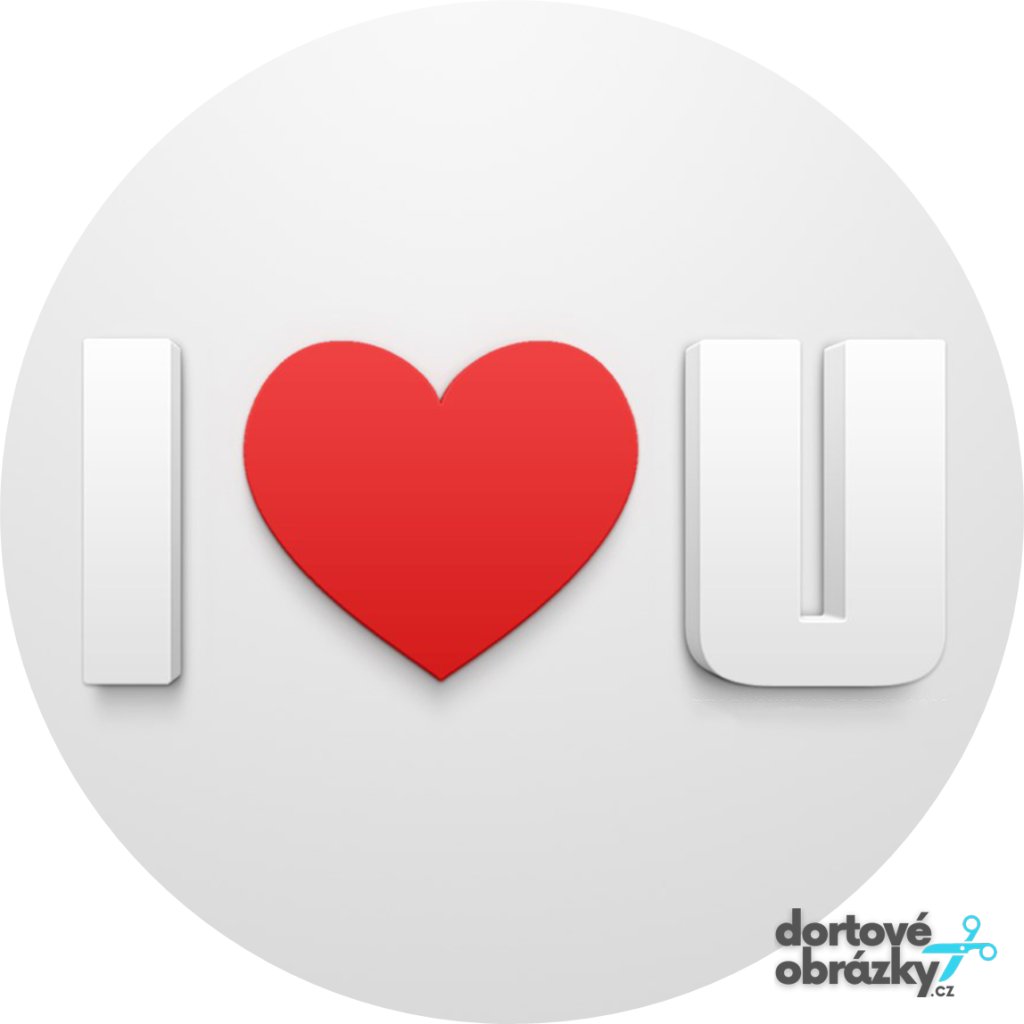 Jedlý papír I LOVE YOU (● velikost průměr 20 cm ☝, ● materiál FONDÁNOVÝ DECORLIST ✴️)