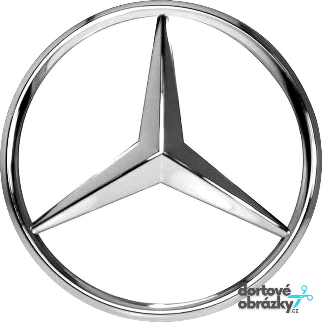 Jedlý papír MERCEDES (● velikost průměr 20 cm ☝, ● materiál FONDÁNOVÝ DECORLIST ✴️)