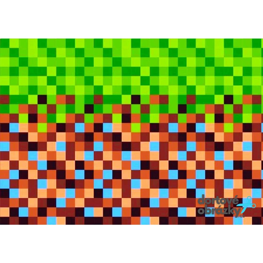 Jedlý papír  MINECRAFT (● velikost formát A4 (25x20cm) ☝, ● materiál FONDÁNOVÝ DECORLIST ✴️)