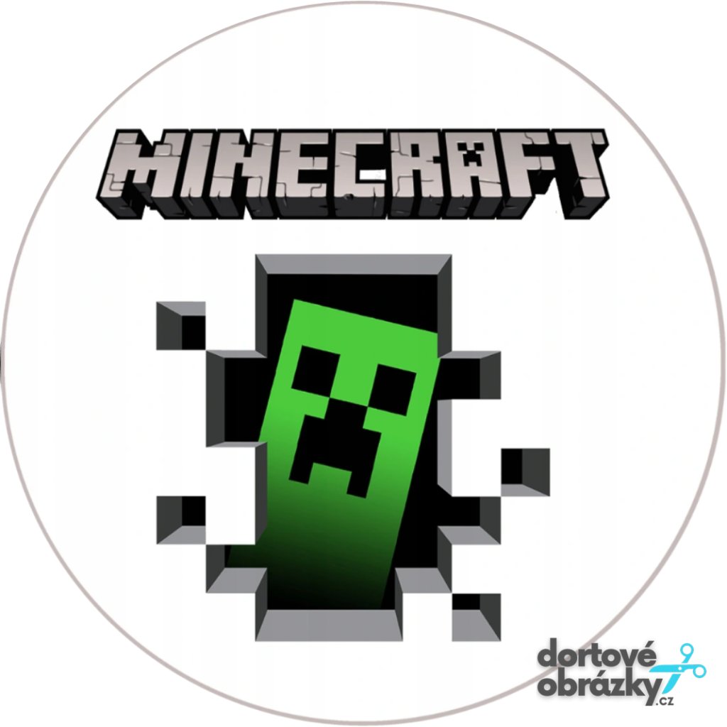 Jedlý papír MINECRAFT (● velikost průměr 20 cm ☝, ● materiál FONDÁNOVÝ DECORLIST ✴️)