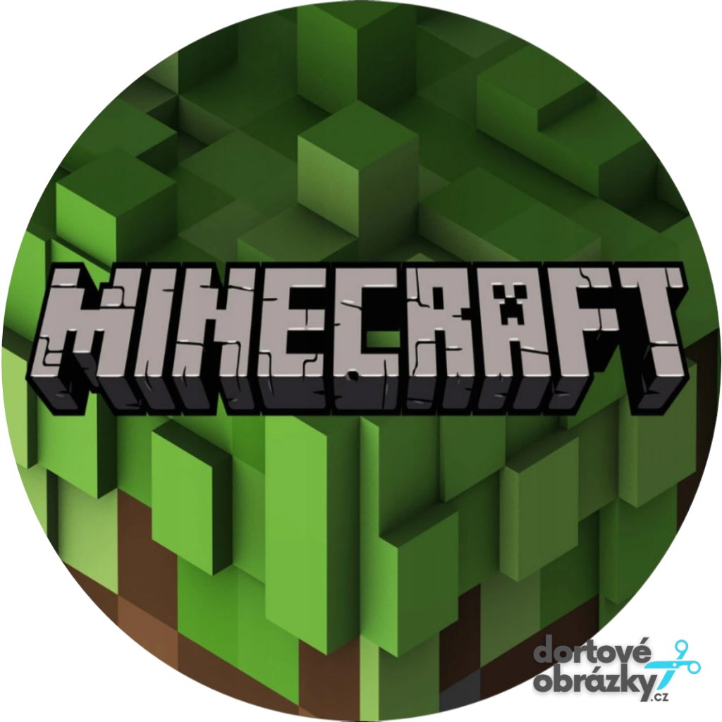 Jedlý papír MINECRAFT (● velikost průměr 20 cm ☝, ● materiál FONDÁNOVÝ DECORLIST ✴️)