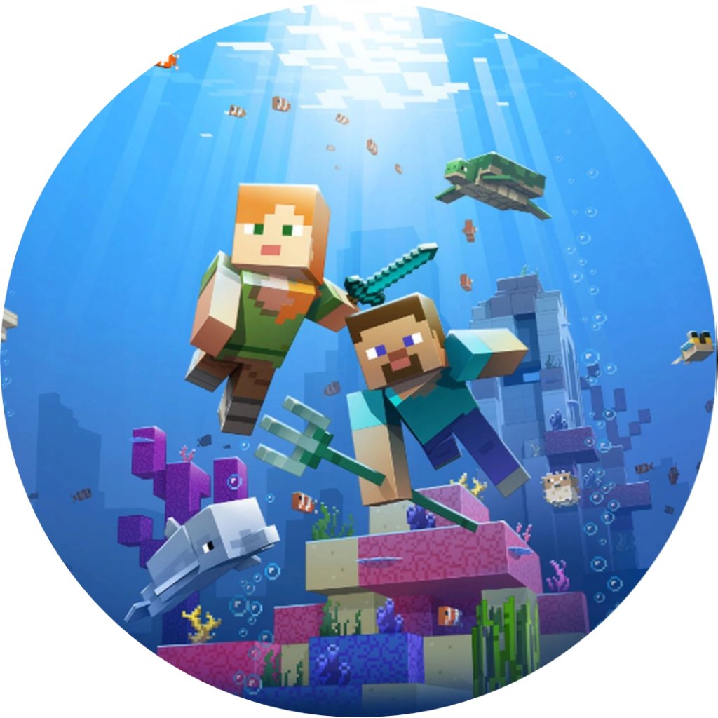 Jedlý papír MINECRAFT STEVE A ALEX MOŘE