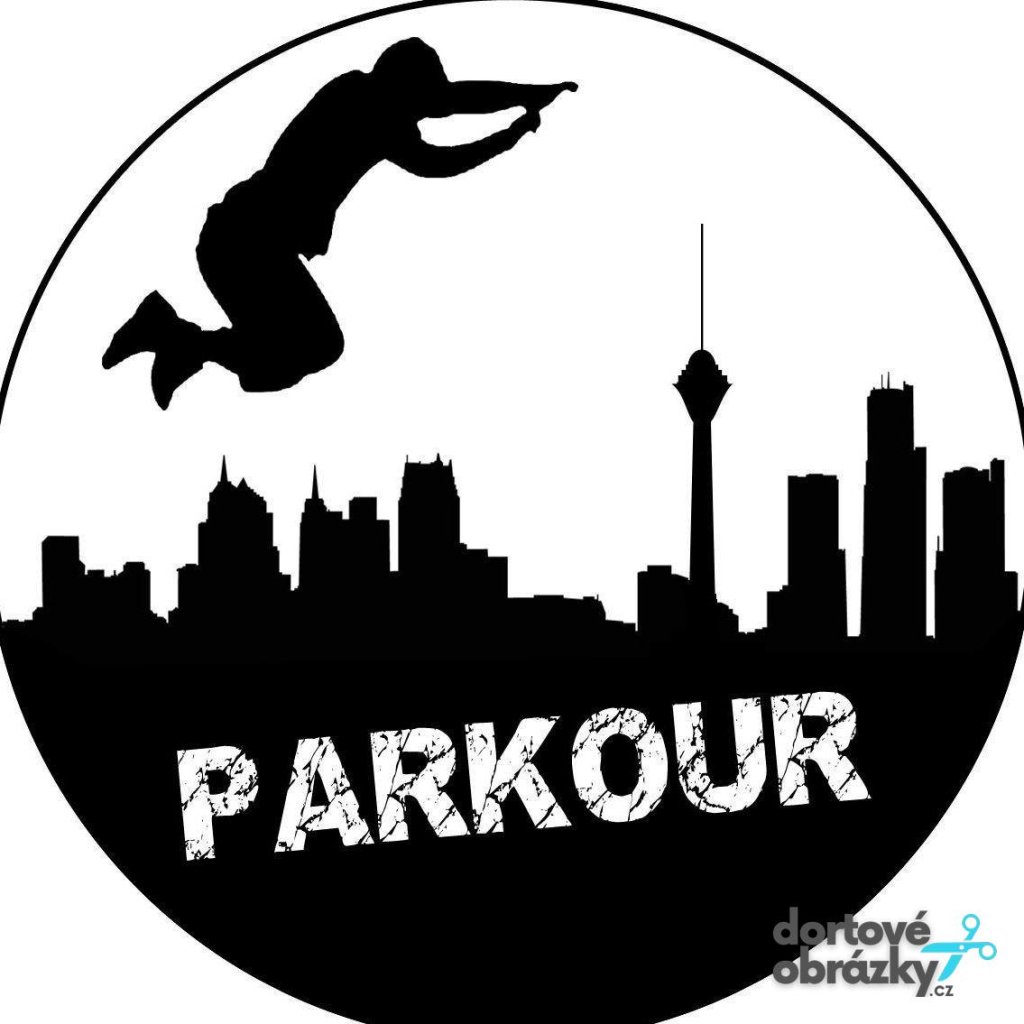 Jedlý papír PARKOUR (● velikost průměr 20 cm ☝, ● materiál FONDÁNOVÝ DECORLIST ✴️)