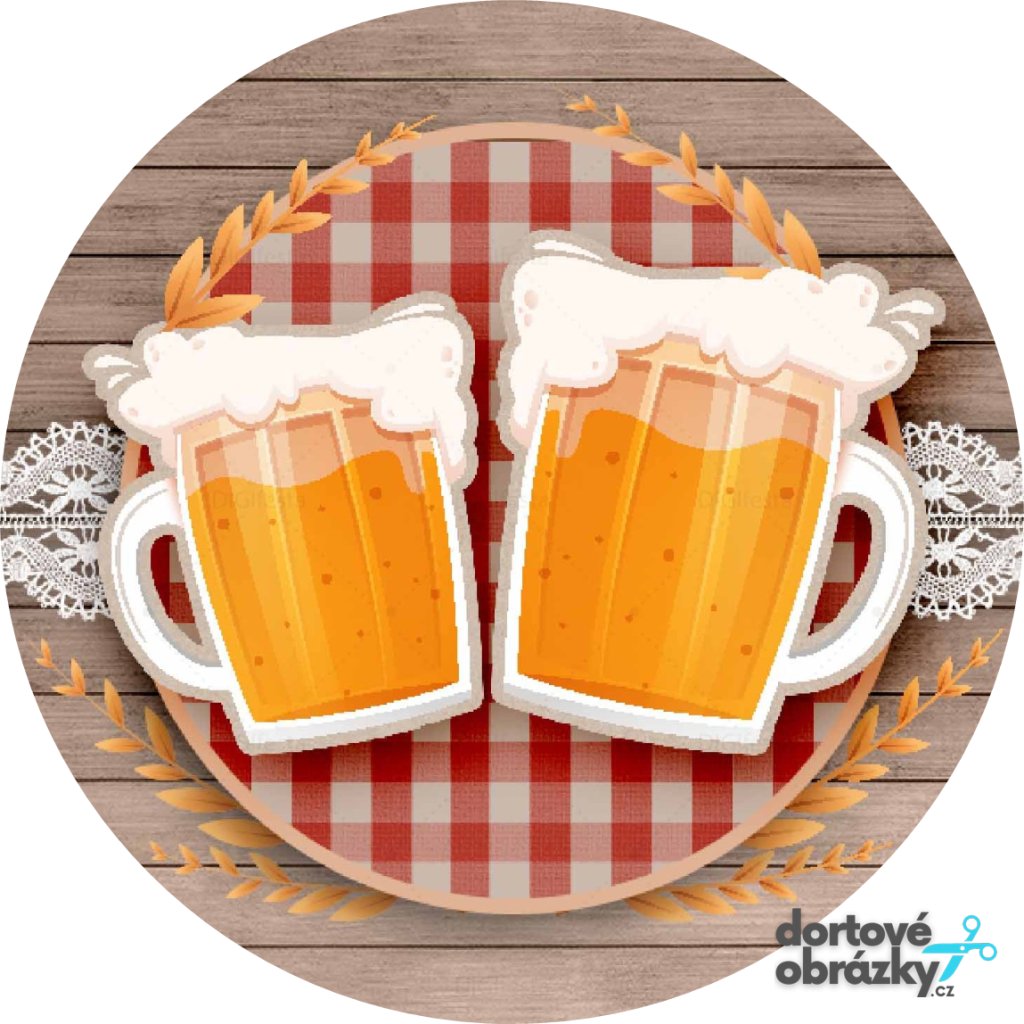 Jedlý papír PIVO (● velikost průměr 20 cm ☝, ● materiál FONDÁNOVÝ DECORLIST ✴️)
