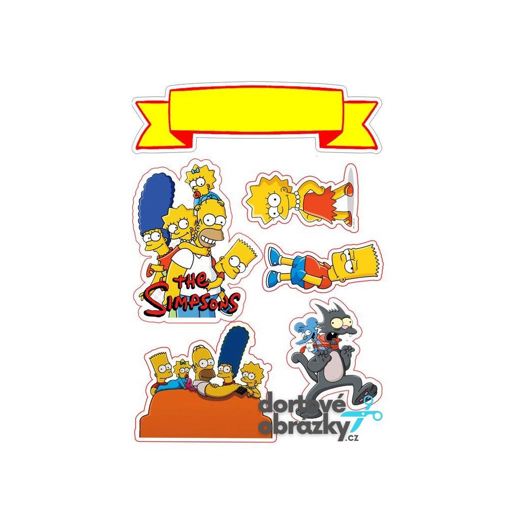 Jedlý papír  SIMPSONOVI (● velikost formát A4 (25x20cm) ☝, ● materiál FONDÁNOVÝ DECORLIST ✴️)