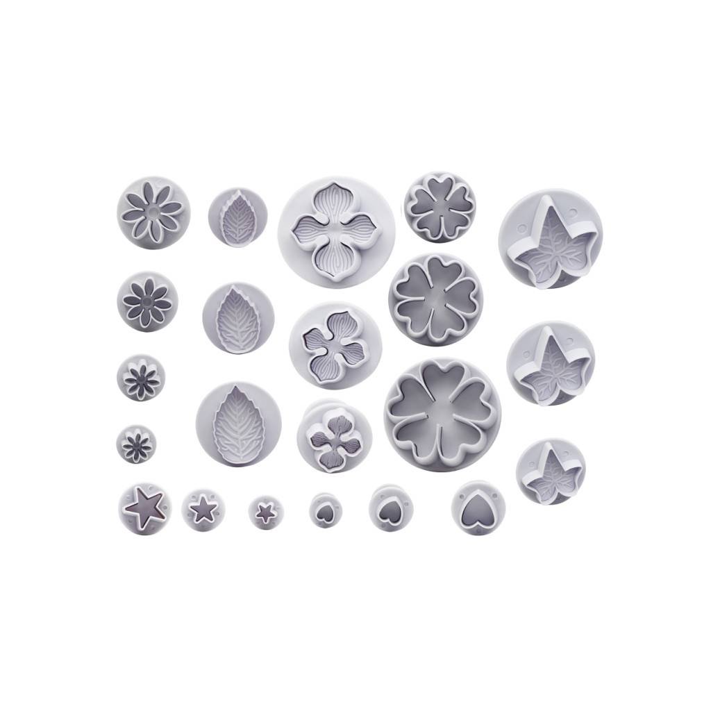 Sada pístových vykrajovátek květiny a listy 22ks - Cakesicq