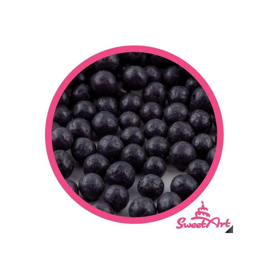 SweetArt cukrové perly černé 7 mm (80 g) ♡