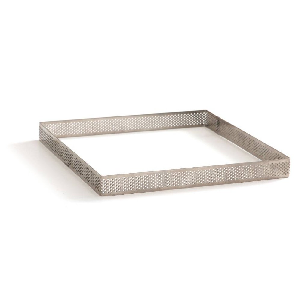 Nerezová forma na tartaletky čtverec 10x10x3,5cm Microforata perforovaná - Decora  | Cukrářské potřeby