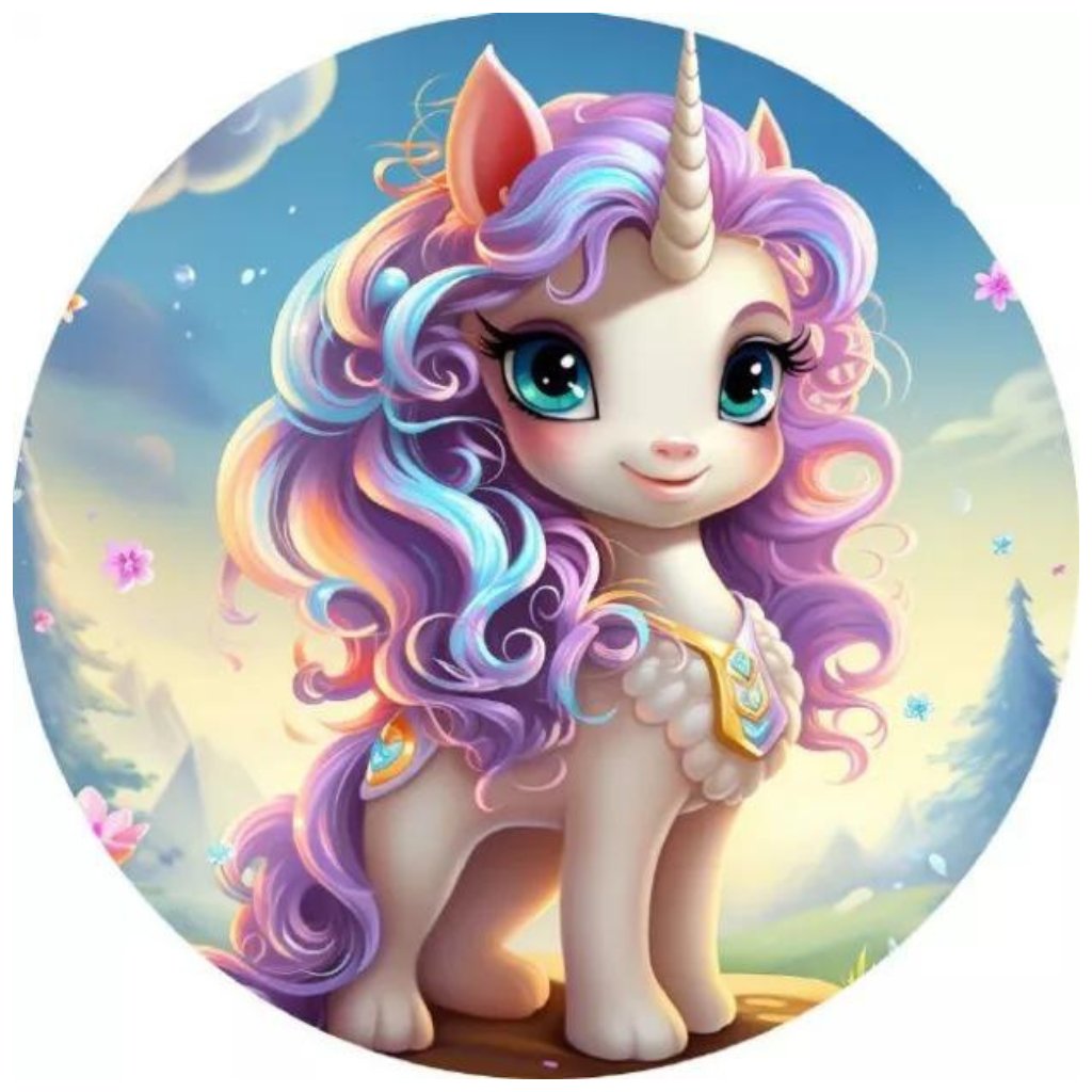 Jedlý papír jednorožec Unicorn (● velikost 3,9cm (30 ks / A4) ☝, ● materiál FONDÁNOVÝ DECORLIST ✴️)