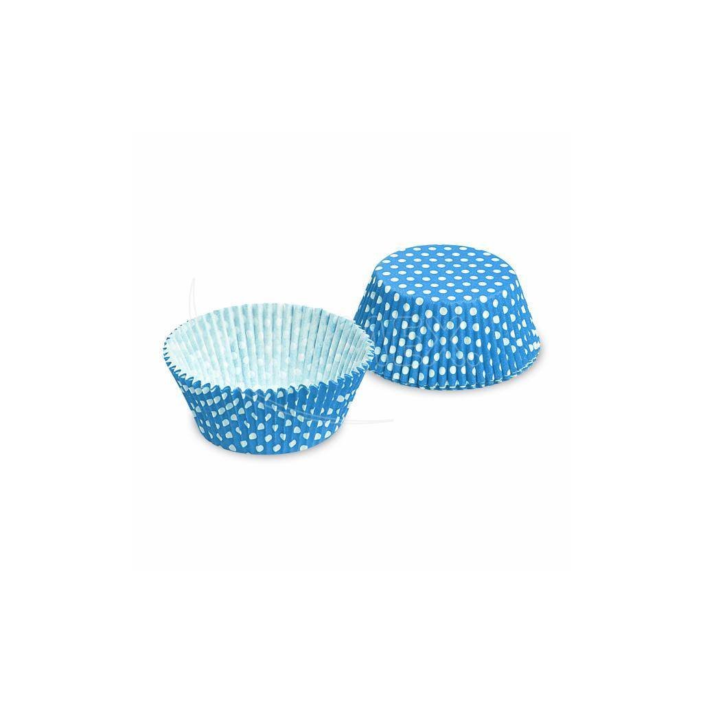 Cukrářský košíček bílo modrý s puntíky 50x30mm 40ks - Wimex  | Cukrářské potřeby