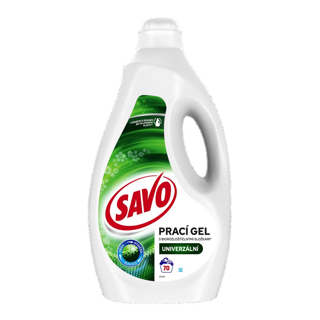 SAVO Universal bez chlóru Color&White prací gel na bílé a barevné prádlo (70 praní) 3,5 l