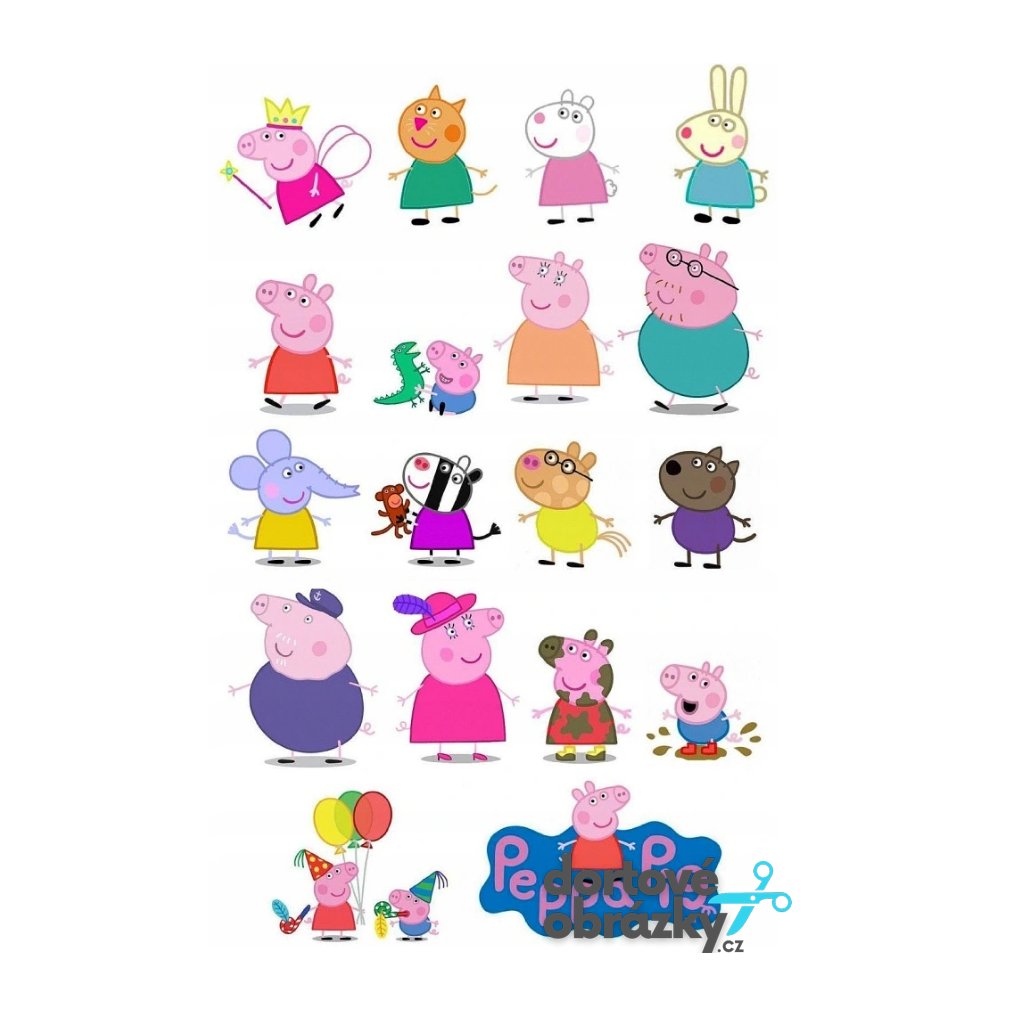 Jedlý papír  PRASÁTKO PEPPA (● velikost formát A4 (25x20cm) ☝, ● materiál FONDÁNOVÝ DECORLIST ✴️)