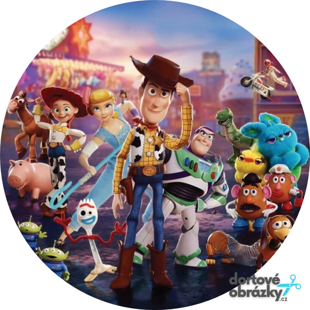 Jedlý papír  TOY STORY - PŘÍBĚH HRAČEK (● velikost průměr 20 cm ☝, ● materiál FONDÁNOVÝ DECORLIST ✴️)