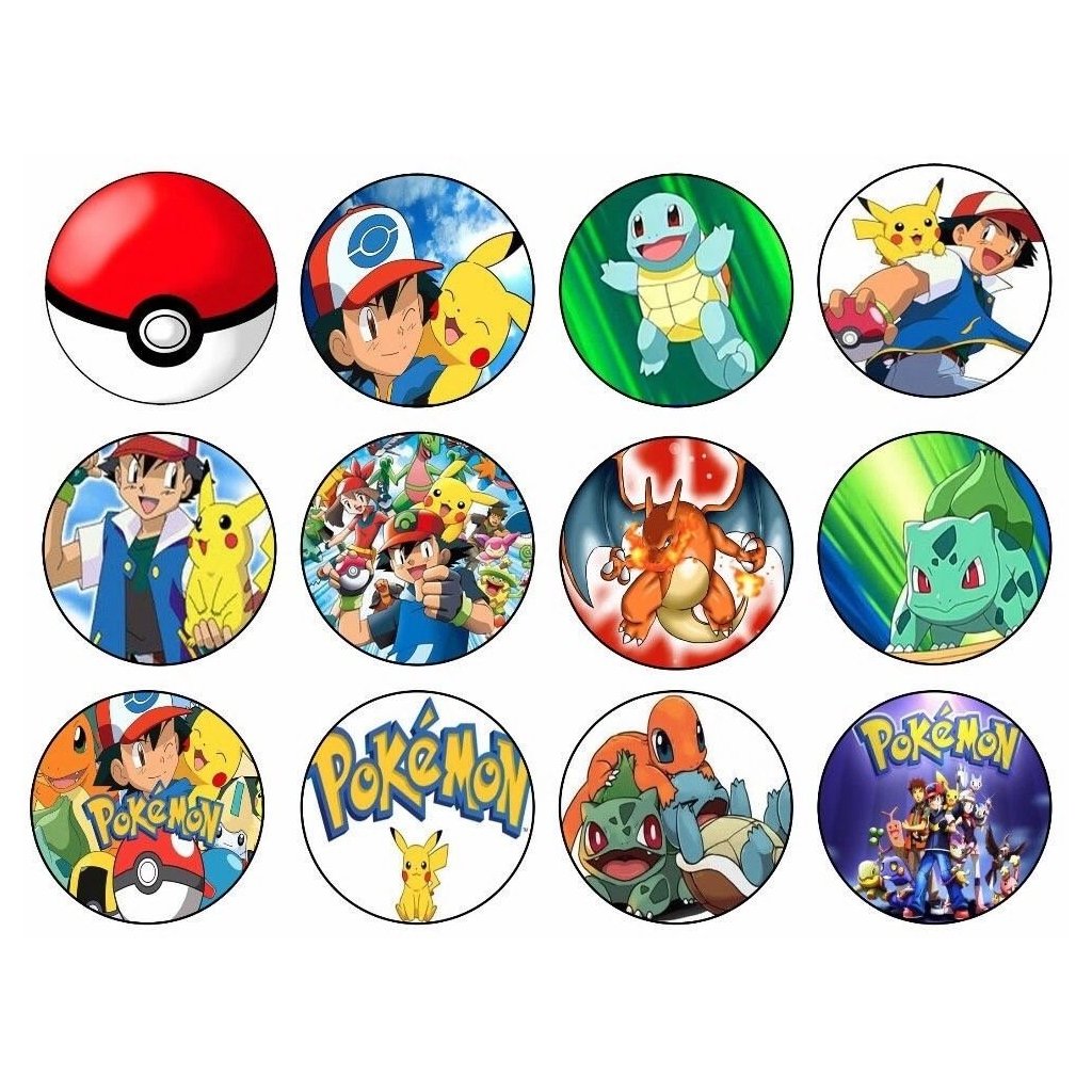 Jedlý papír POKÉMON na cupcakes (● velikost formát A4 (25x20cm) ☝, ● materiál FONDÁNOVÝ DECORLIST ✴️)