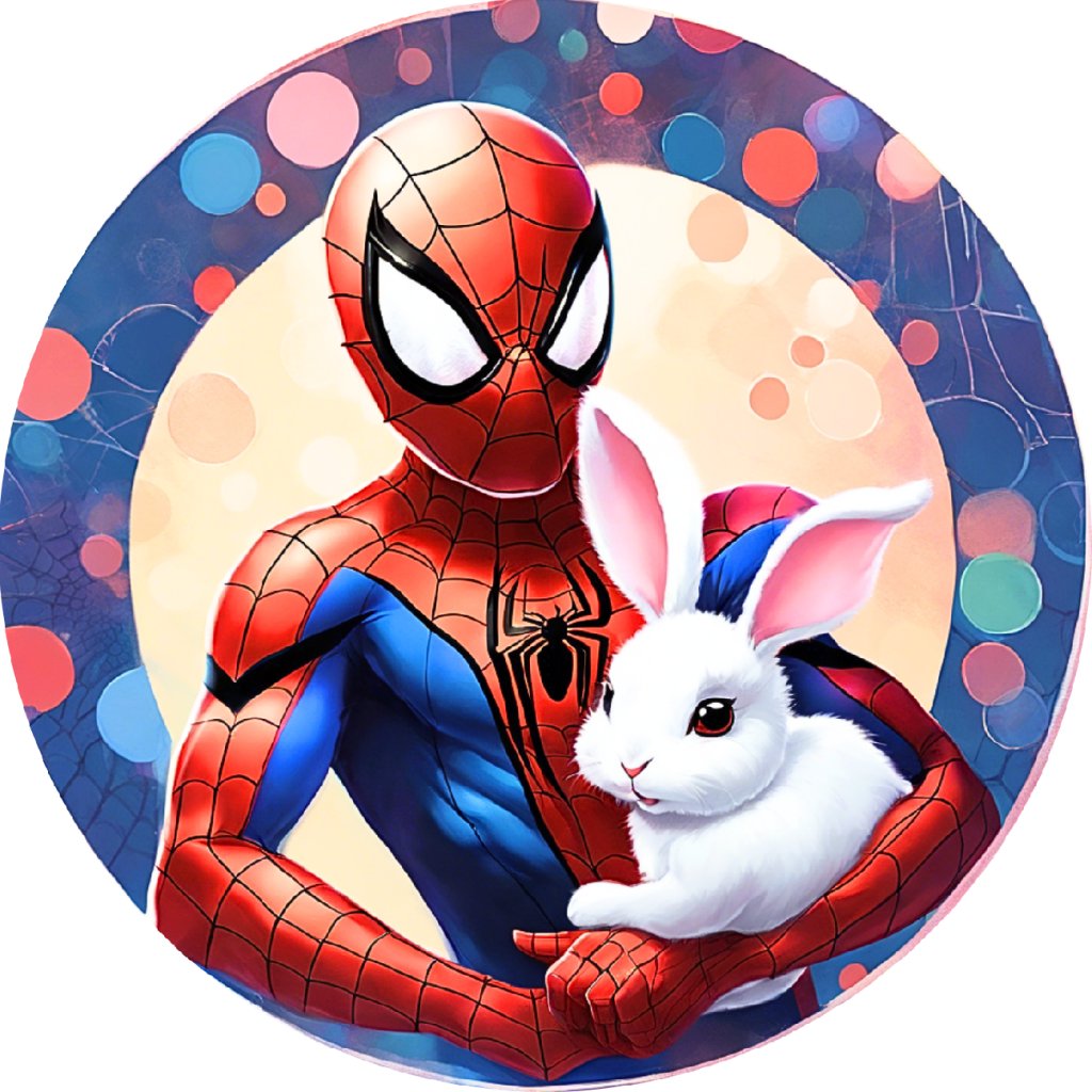 Jedlý papír Spider-Man se zajíčkem (● velikost 3,9cm (30 ks / A4) ☝, ● materiál FONDÁNOVÝ DECORLIST ✴️)